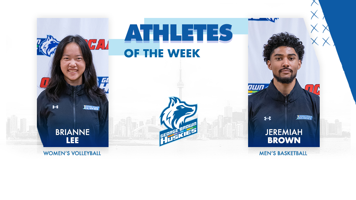 Athletes of the Week, Brianne Lee women's volleyball, Jeremiah Brown men's basketball.