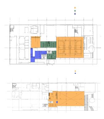 Casa Loma Athletic Centre layout. Bottom to Top.