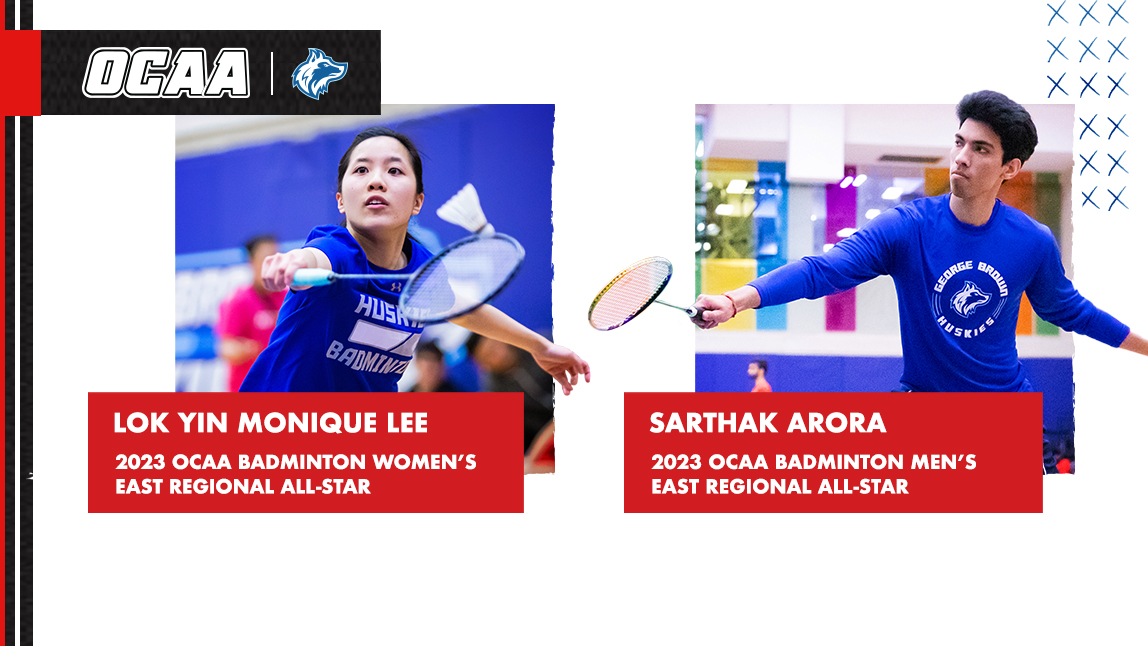 OCAA Badminton East Division all stars. Sarthak Arora and Monique Lee.